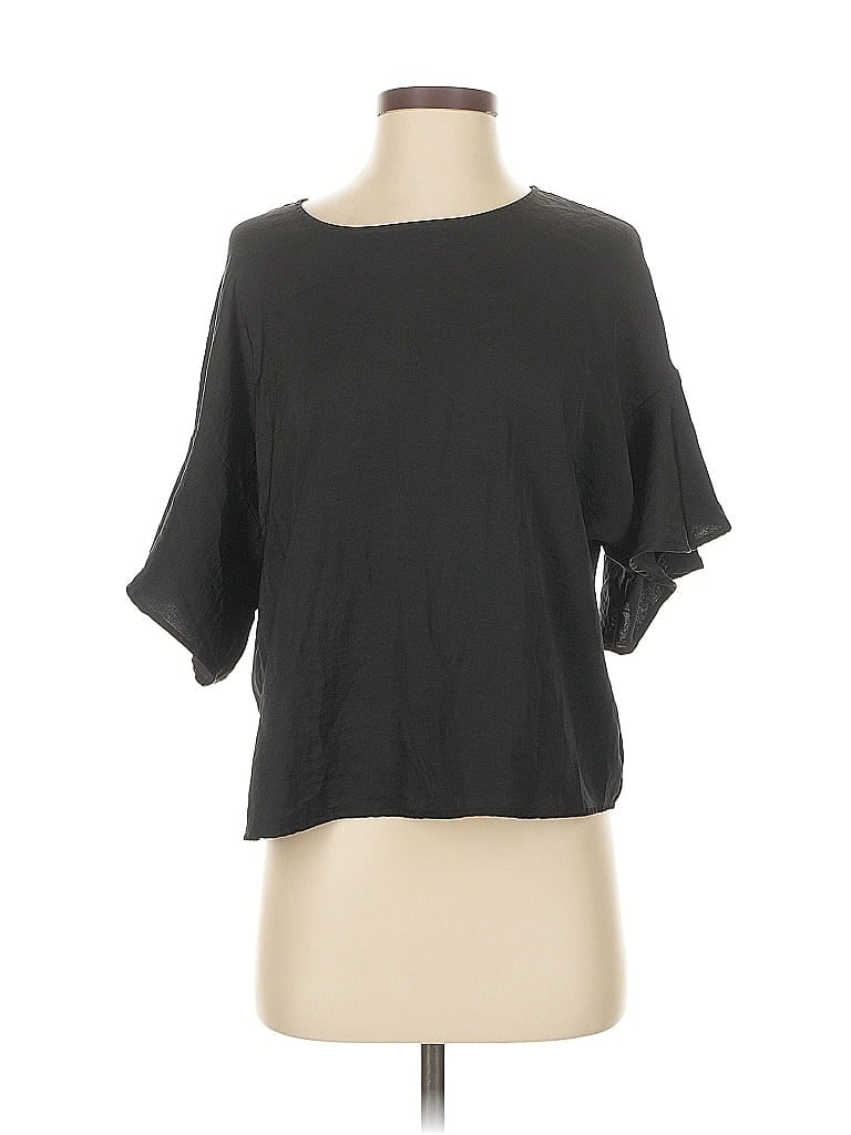 Pre-owned Who What Wear Short Sleeve Top Gray Boatneck Tops