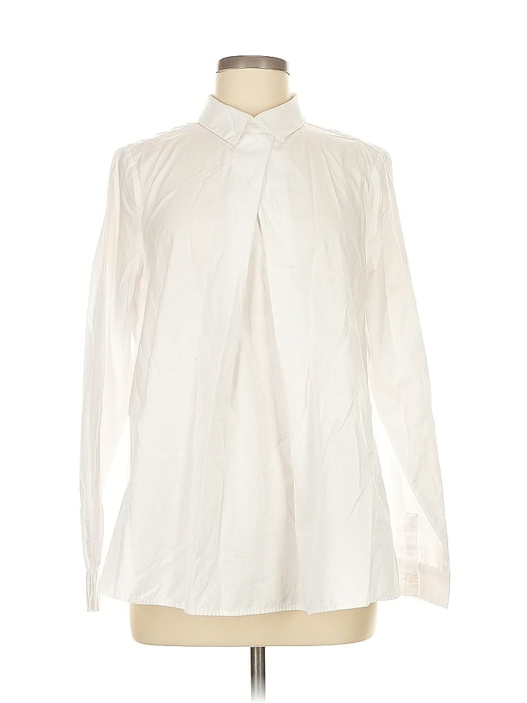 Pre-owned Asos Design Long Sleeve Blouse In White