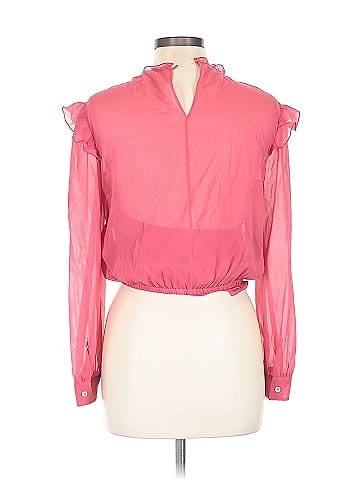 RED Valentino Long Sleeve Silk Top (view 2)