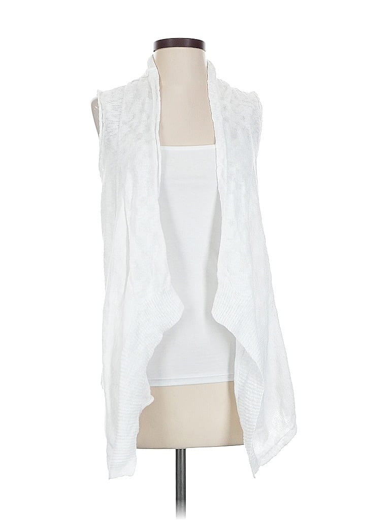 Pre-owned Eileen Fisher Cardigan Sweater In White