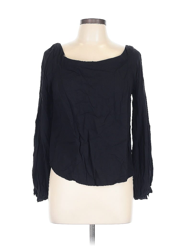 Pre-owned Floreat Long Sleeve Blouse In Black