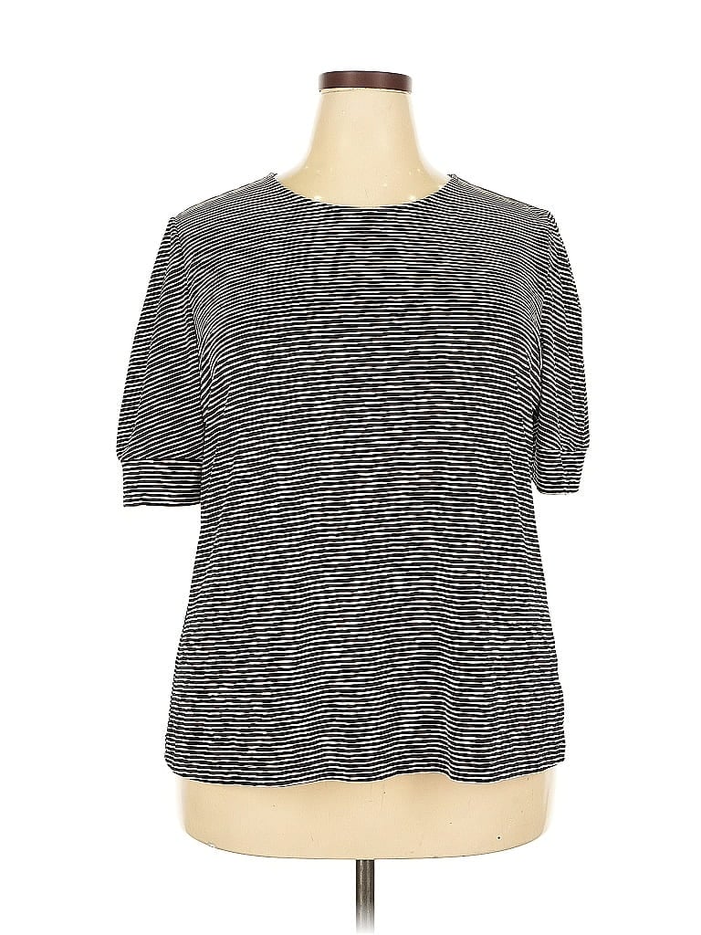 Pre-owned Liz Claiborne Career 3/4 Sleeve T-shirt In Gray