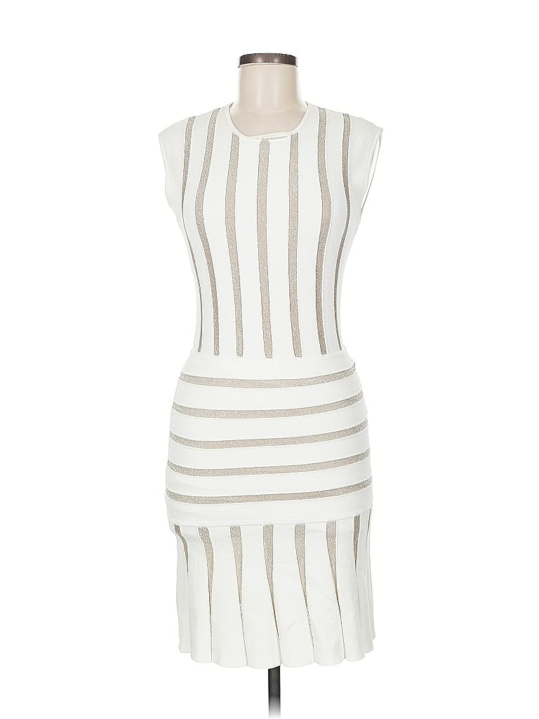 Pre-owned Torn By Ronny Kobo Cocktail Dress In White
