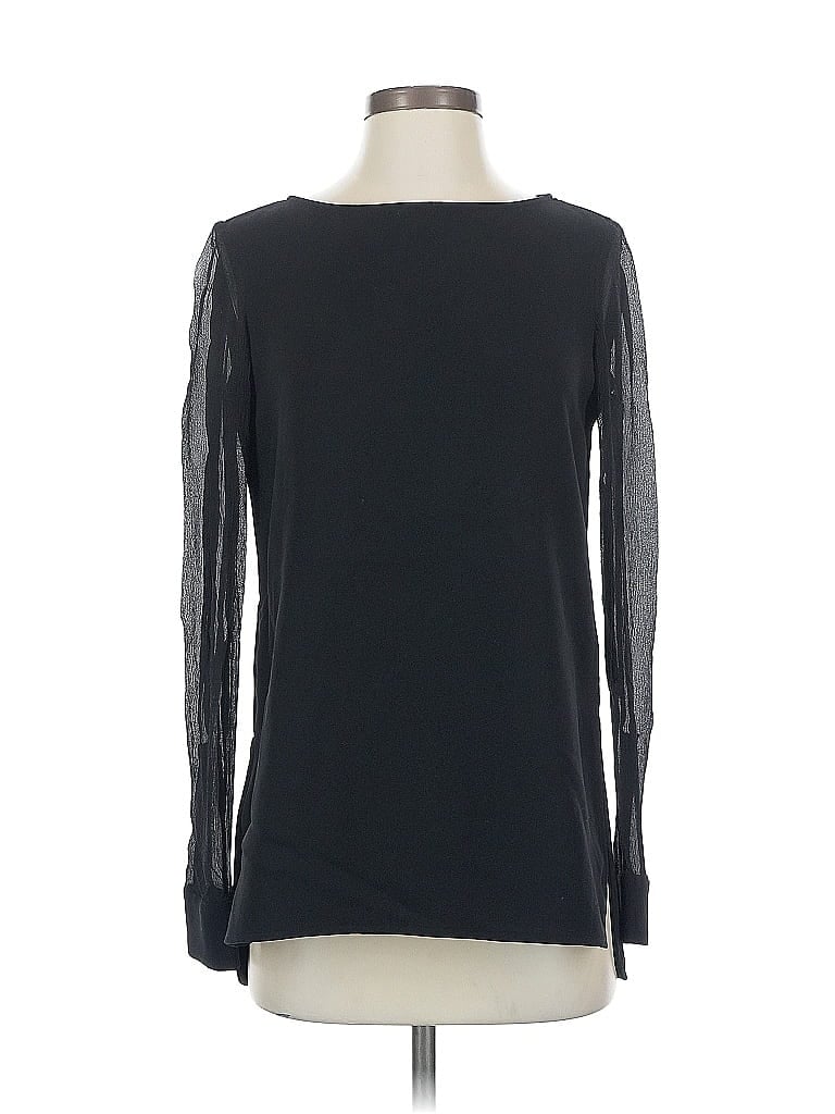 Pre-owned Theory Long Sleeve Blouse In Black