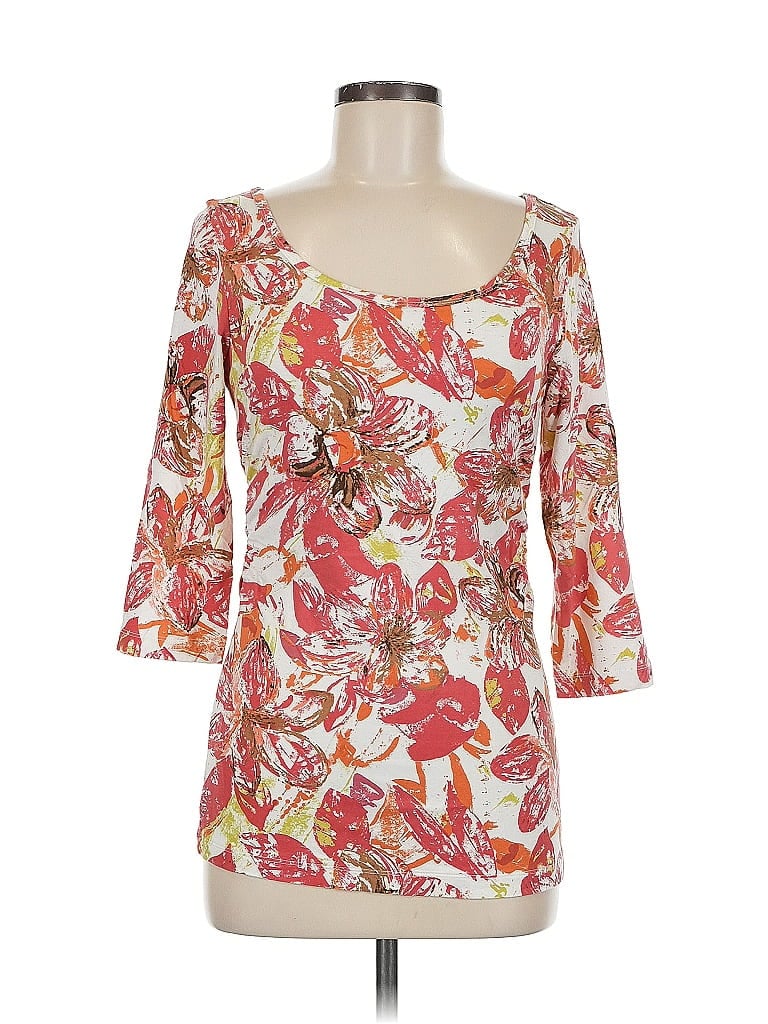Click to view more detailed imagery on our partner's website Pre-owned Cabi 3/4 Sleeve Top Orange Sweetheart Neckline Tops