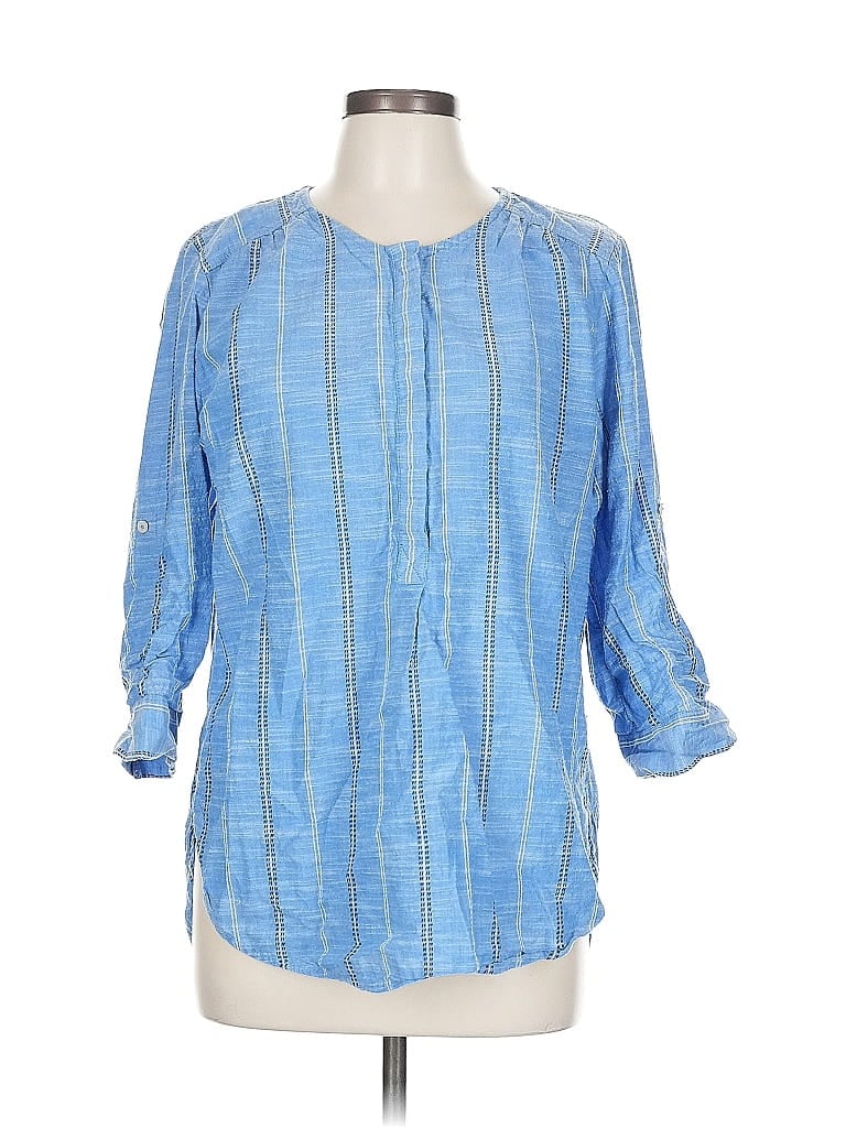 Pre-owned Nine West 3/4 Sleeve T-shirt In Blue