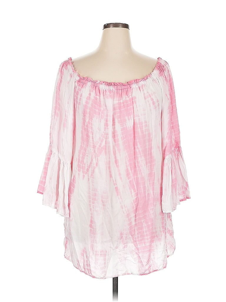 Pre-owned Elan 3/4 Sleeve Blouse In Pink