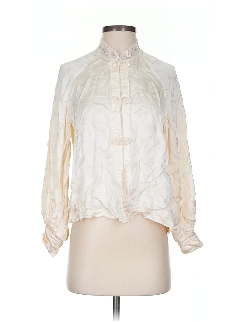 Pre-owned Assorted Brands Long Sleeve Blouse In White