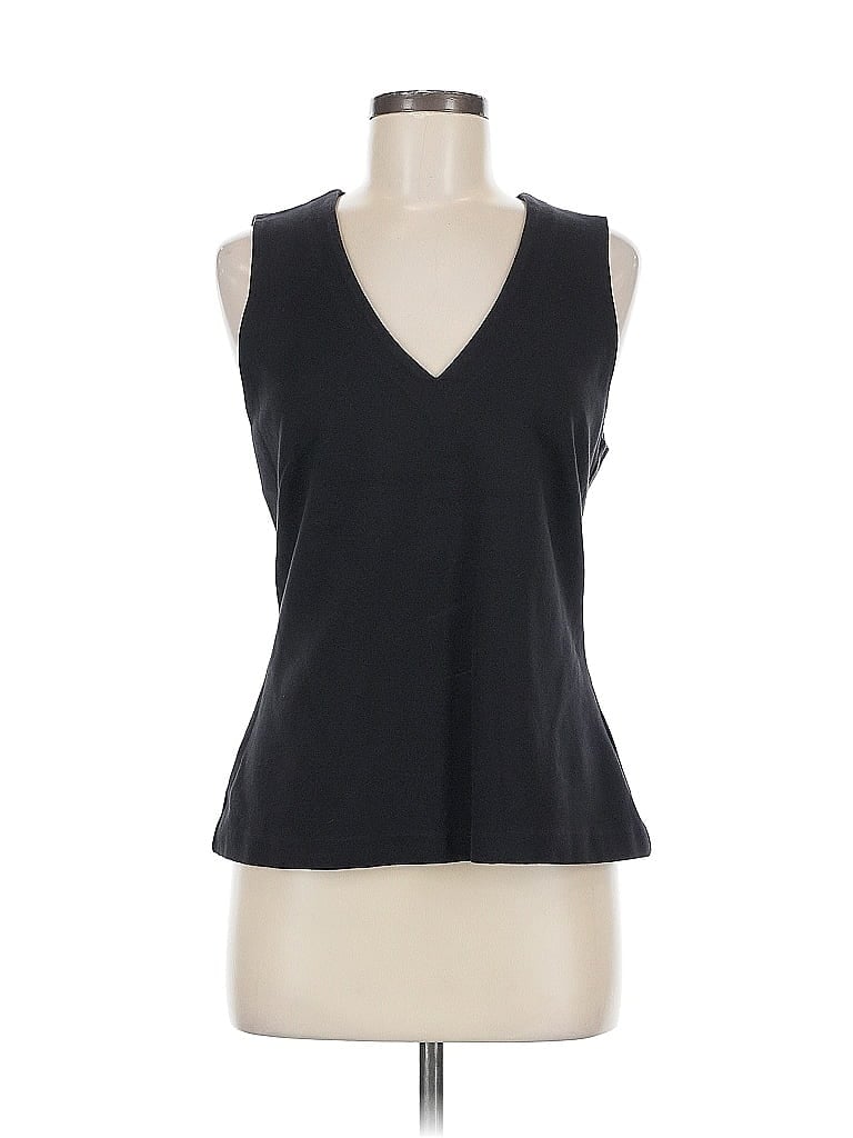 Pre-owned J.crew Factory Store Sleeveless Top Black V Neck Tops