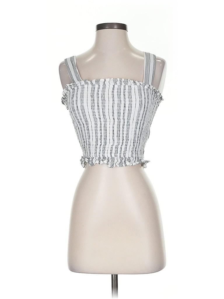 Pre-owned Roxy Sleeveless Top Silver Strapless Neckline Tops