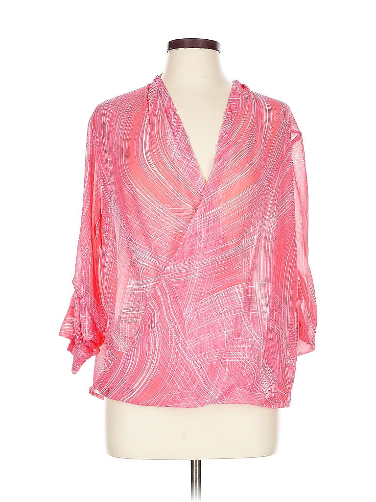 Pre-owned New York And Company 3/4 Sleeve Blouse In Pink