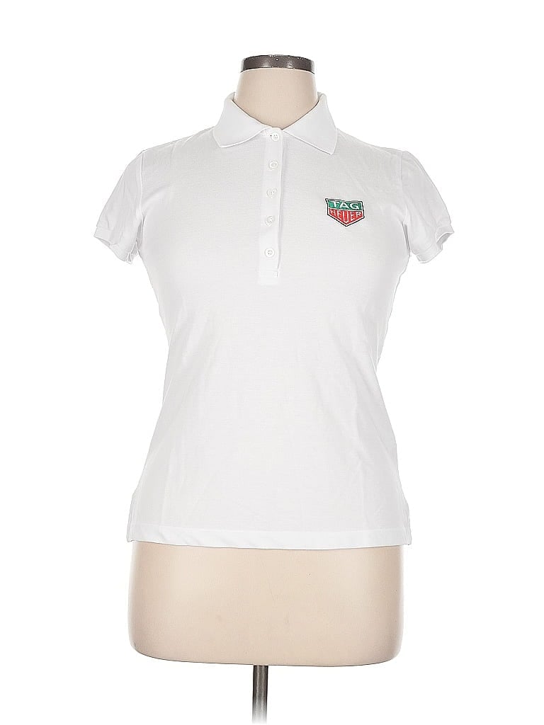 Pre-owned Tag Heuer Short Sleeve Polo Shirt In White