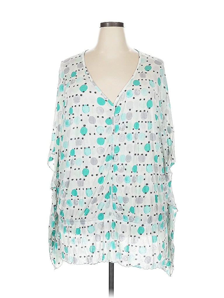 Pre-owned Lane Bryant 3/4 Sleeve Blouse In Blue