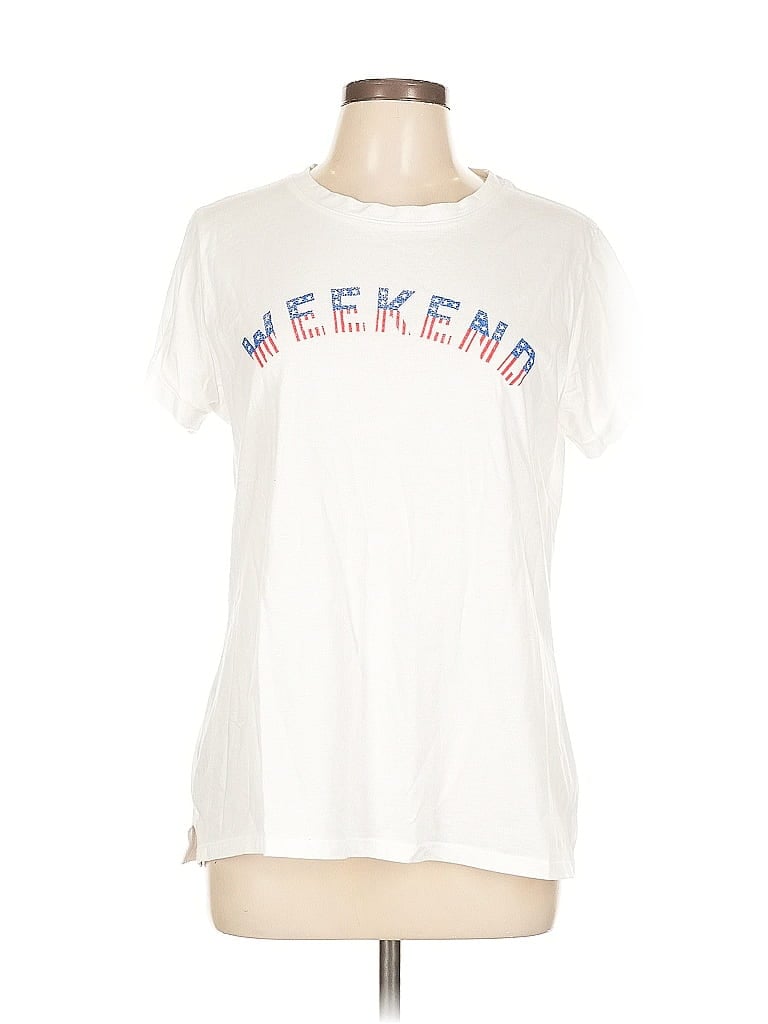 Pre-owned St. John's Bay Short Sleeve T-shirt In White