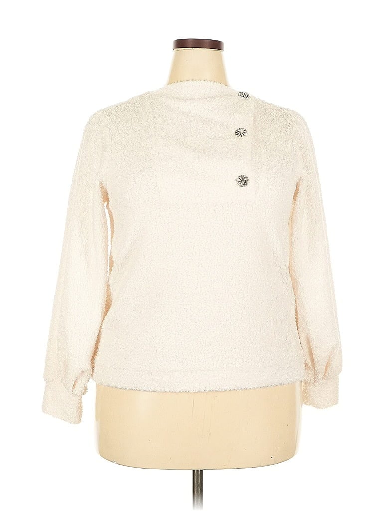 Pre-owned Adrienne Vittadini Pullover Sweater In White