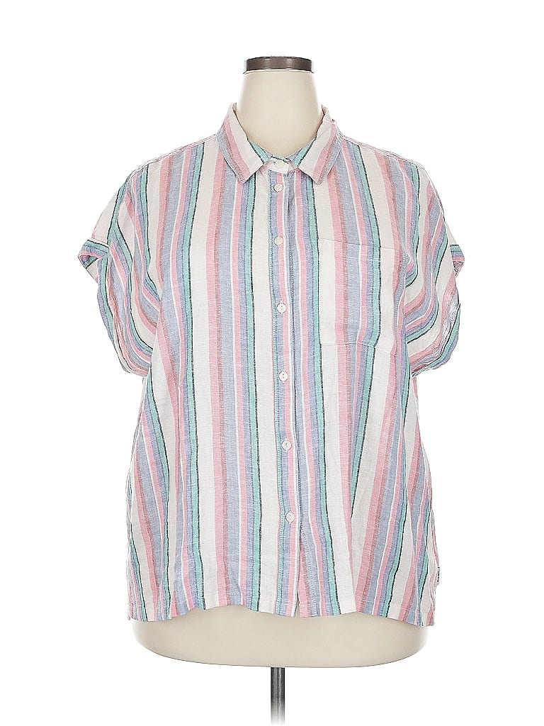 Pre-owned Orvis Short Sleeve Button Down Shirt In Pink