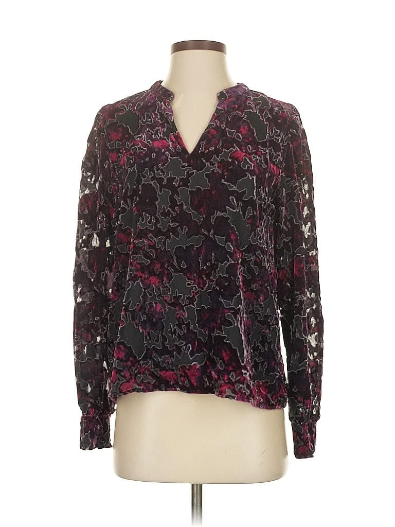 EVEREVE Pre-owned Long Sleeve Blouse In Burgundy