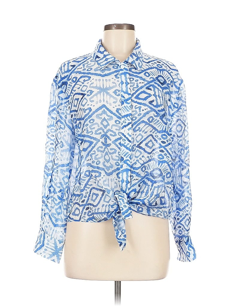 Pre-owned Ellison Long Sleeve Blouse In Blue