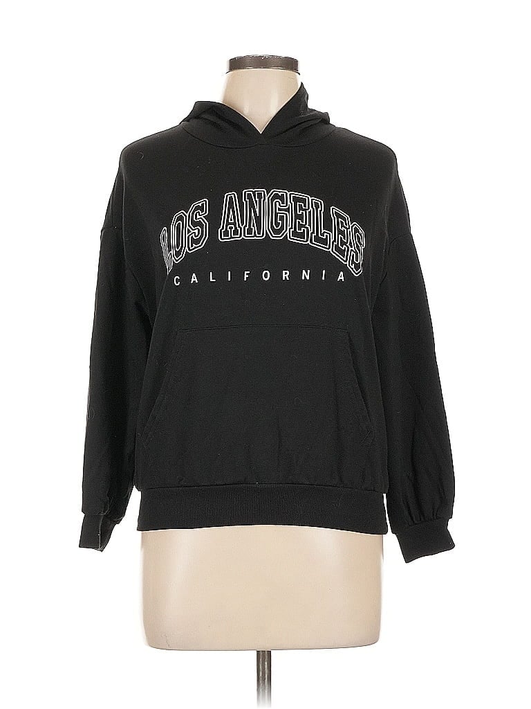 Pre-owned Shein Pullover Hoodie In Black