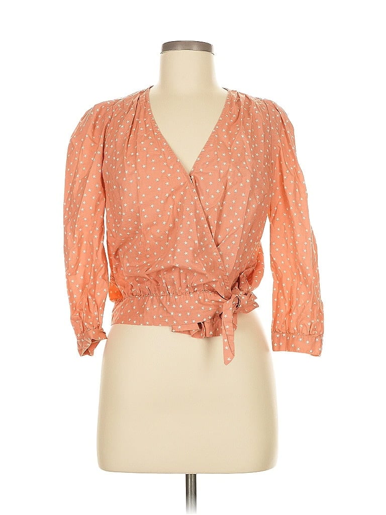 Click to view more detailed imagery on our partner's website Pre-owned Madewell 3/4 Sleeve Blouse In Orange