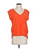 MYNE 100% Silk Orange Short Sleeve Top Size S - photo 1