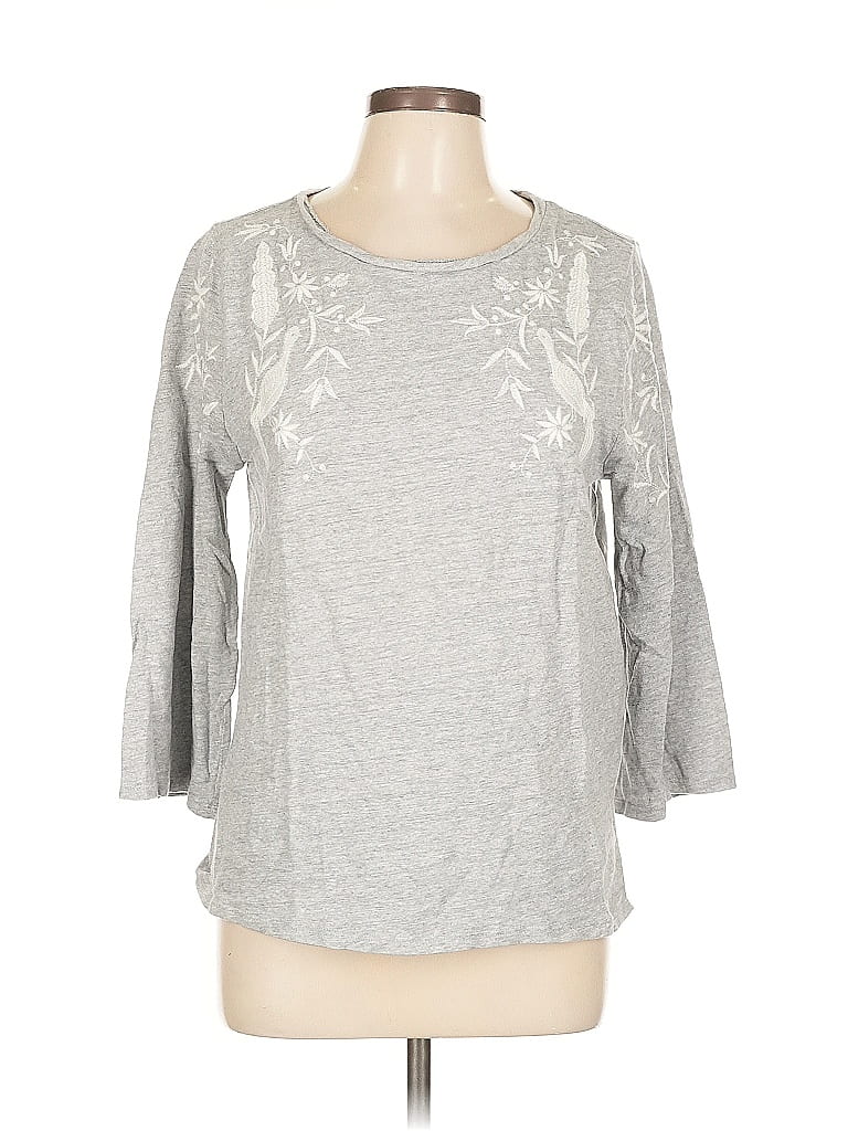 Click to view more detailed imagery on our partner's website Pre-owned Ann Taylor Loft 3/4 Sleeve T-shirt In Gray