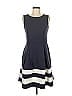 Calvin Klein Stripes Gray Blue Casual Dress Size 6 - photo 1