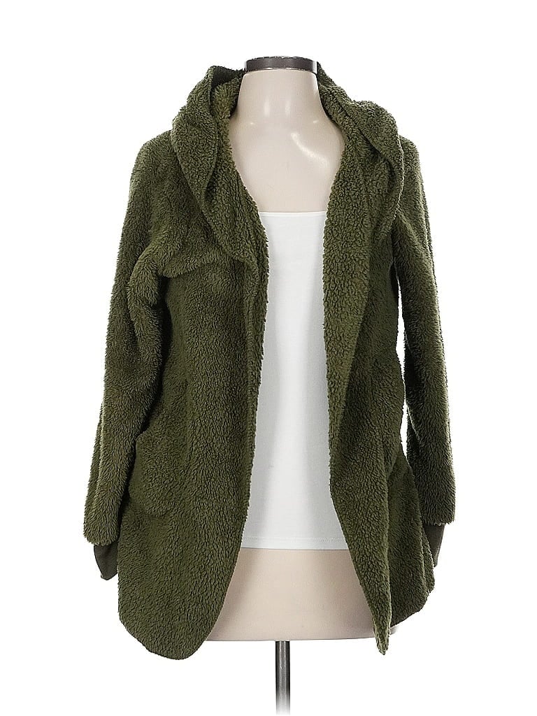 Pre-owned Assorted Brands Faux Fur Jacket In Green