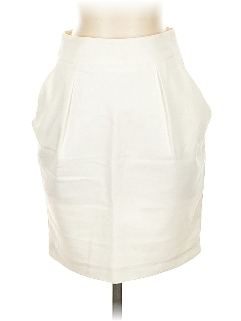 Pre-owned Zara Basic Formal Skirt In White