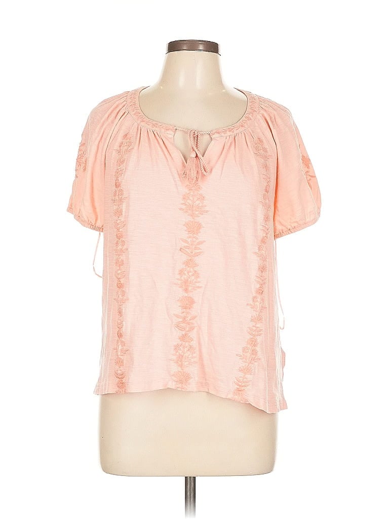 Pre-owned Style & Co Short Sleeve Blouse In Pink