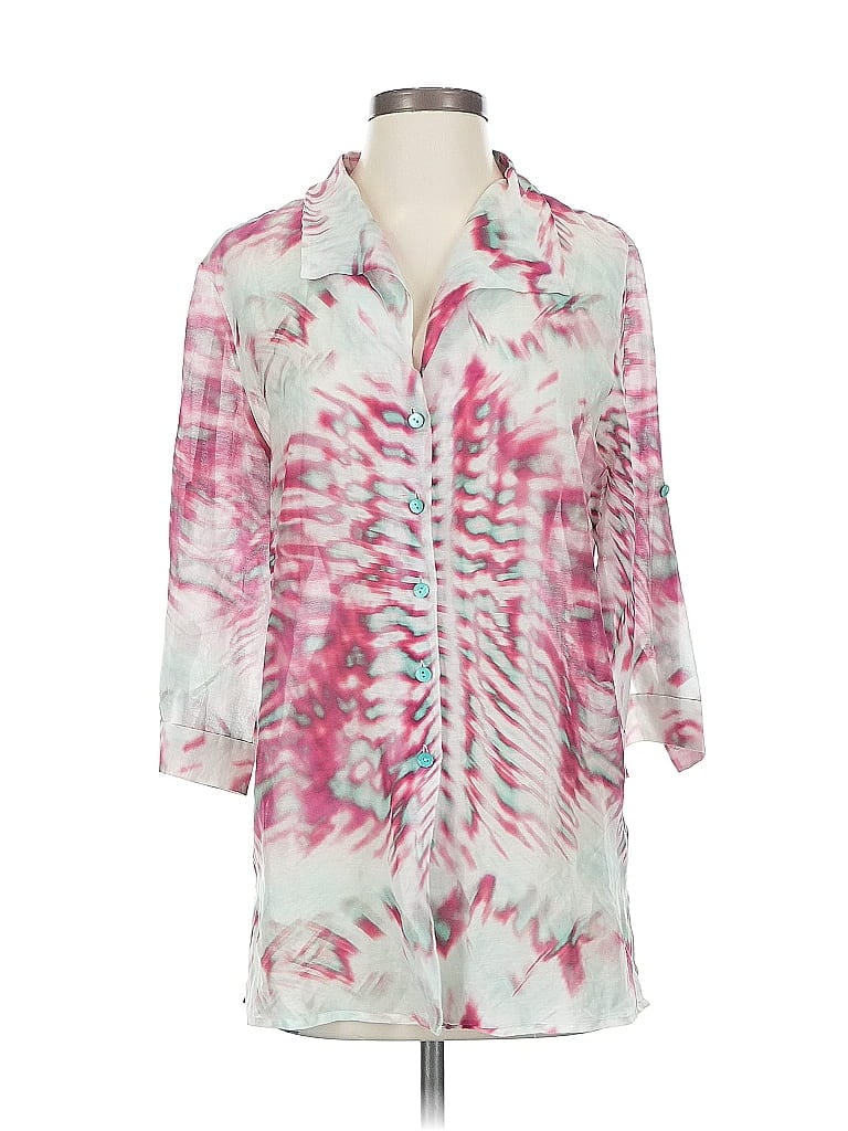 Pre-owned Escada Sport 3/4 Sleeve Button Down Shirt In Pink