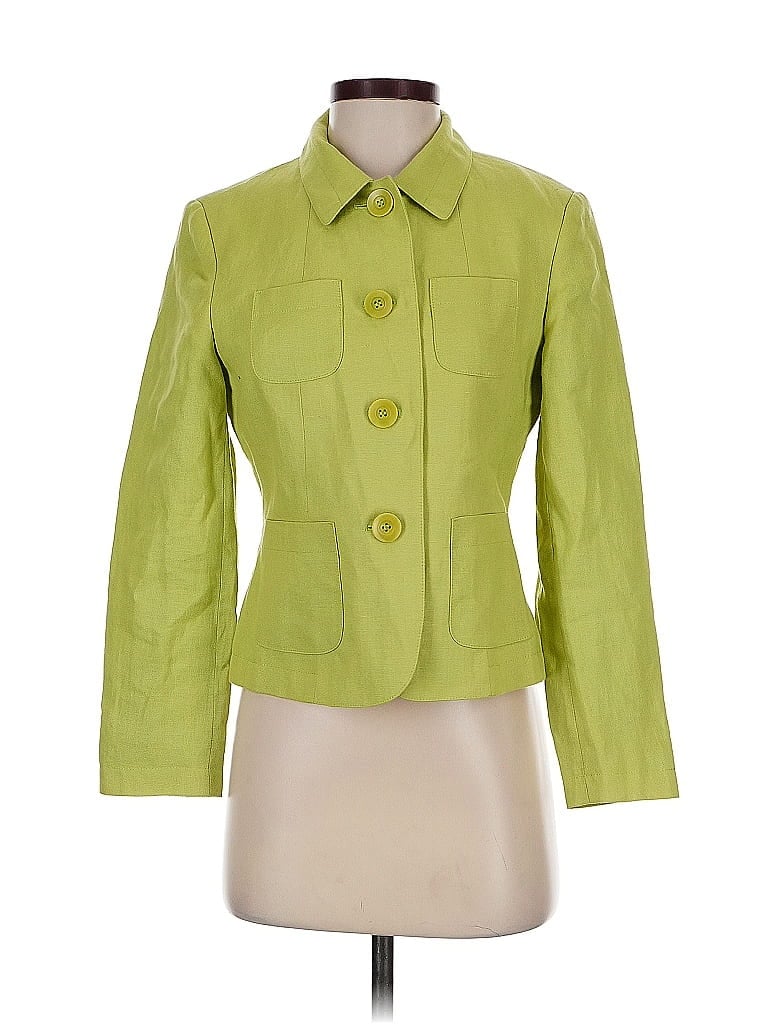 Pre-owned Talbots Blazer Jacket In Green