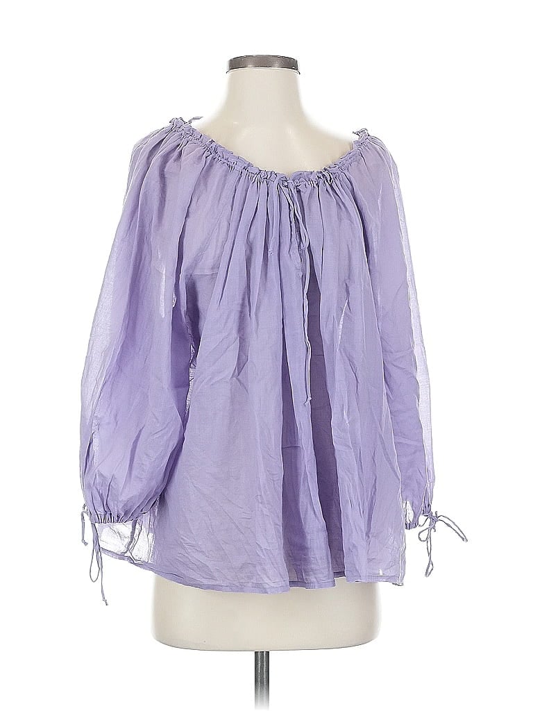 Pre-owned Lou & Grey 3/4 Sleeve Blouse In Purple