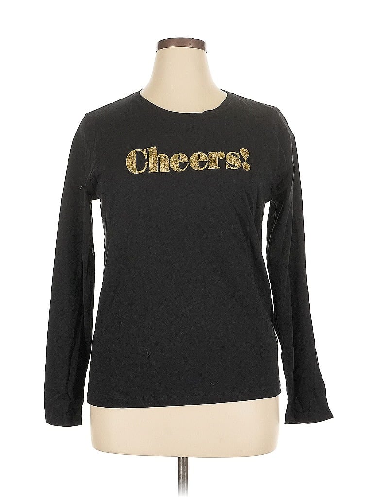 Pre-owned J.crew Factory Store Long Sleeve T-shirt In Black