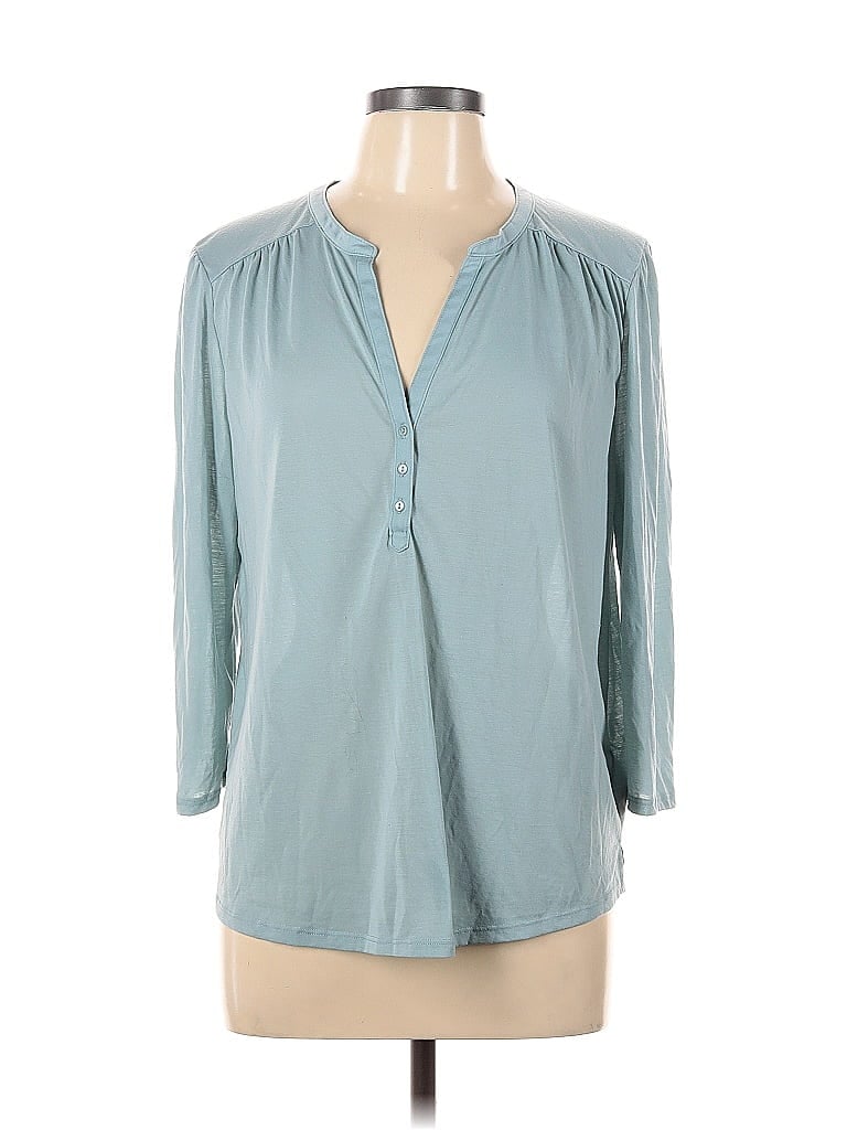 Pre-owned H&m Long Sleeve Blouse In Blue