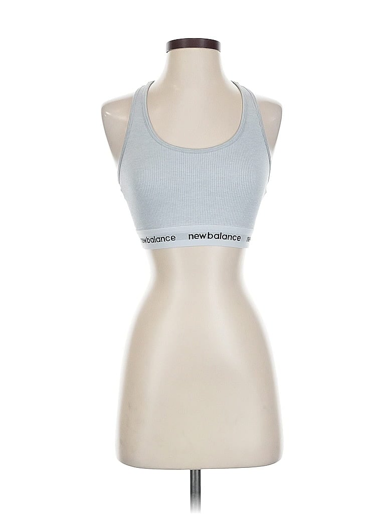Pre-owned New Balance Tank Top Gray Halter Neckline Tops