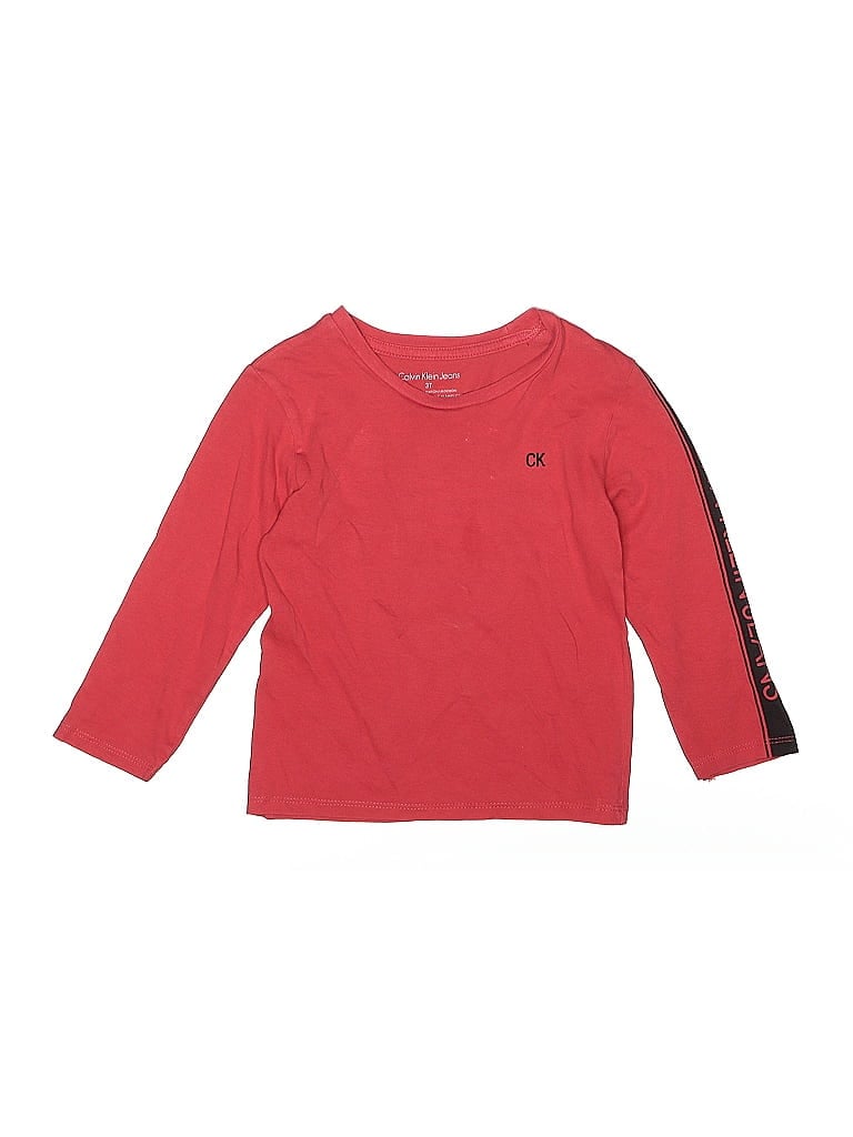 Click to view more detailed imagery on our partner's website Pre-owned Calvin Klein Jeans Est.1978 Kids' Calvin Klein Jeans 3/4 Sleeve T-shirt In Red