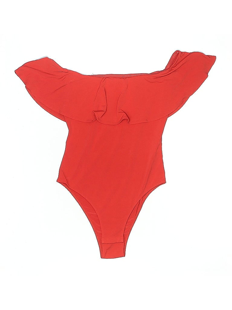 Pre-owned Leith Bodysuit In Red