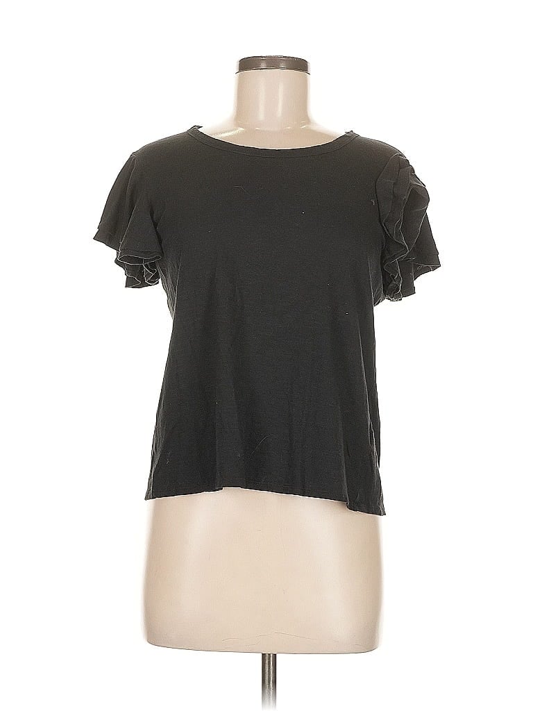 Click to view more detailed imagery on our partner's website Pre-owned Drew Short Sleeve Top Gray Keyhole Neckline Tops