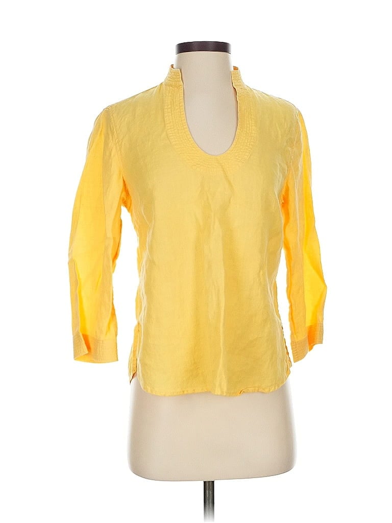 Pre-owned Talbots 3/4 Sleeve Blouse In Yellow