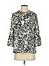Karl Lagerfeld Paris 100% Polyester Silver 3/4 Sleeve Blouse Size S - photo 1