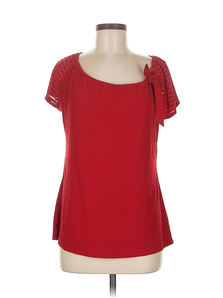 Pre-owned Atelier Short Sleeve Top Red Sweetheart Neckline Tops