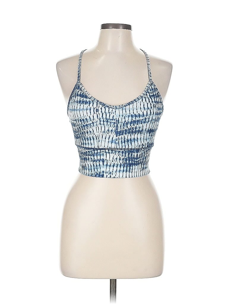 Pre-owned Gaiam Tank Top Blue Halter Neckline Tops