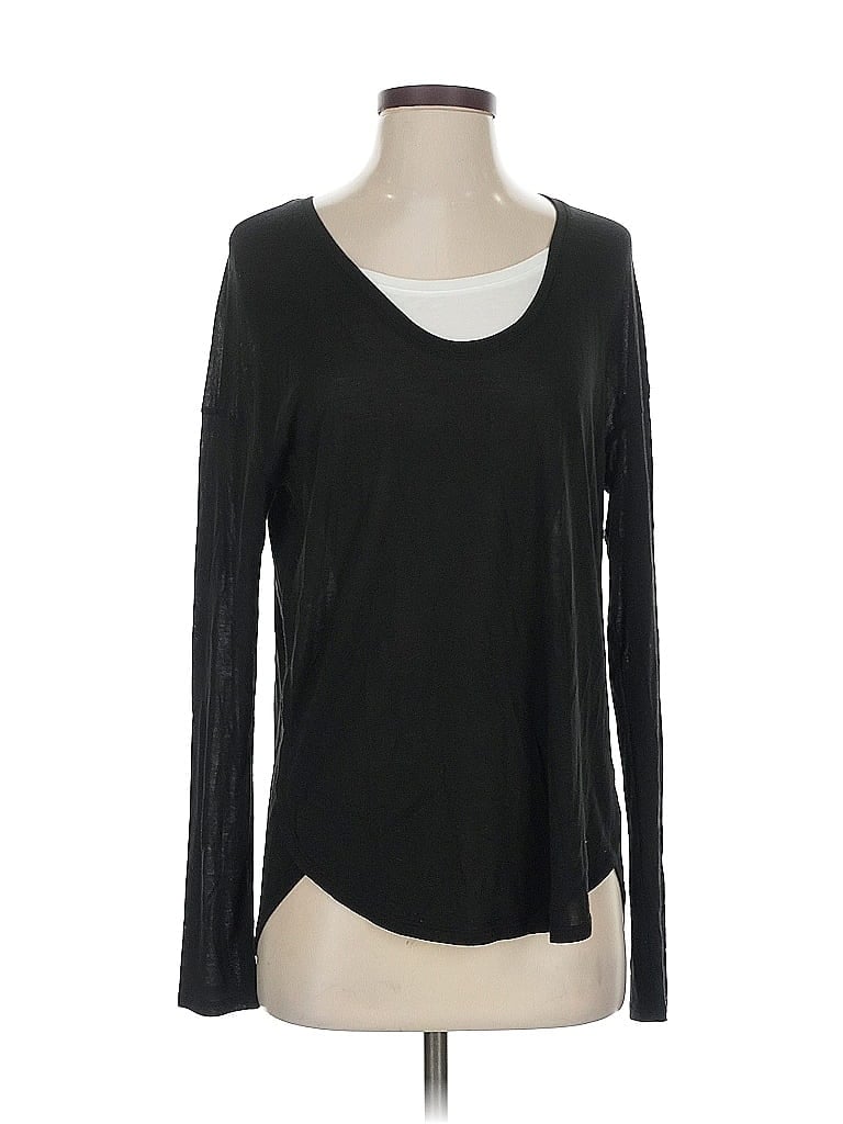 Pre-owned Vince Long Sleeve Top Black Scoop Neck Tops