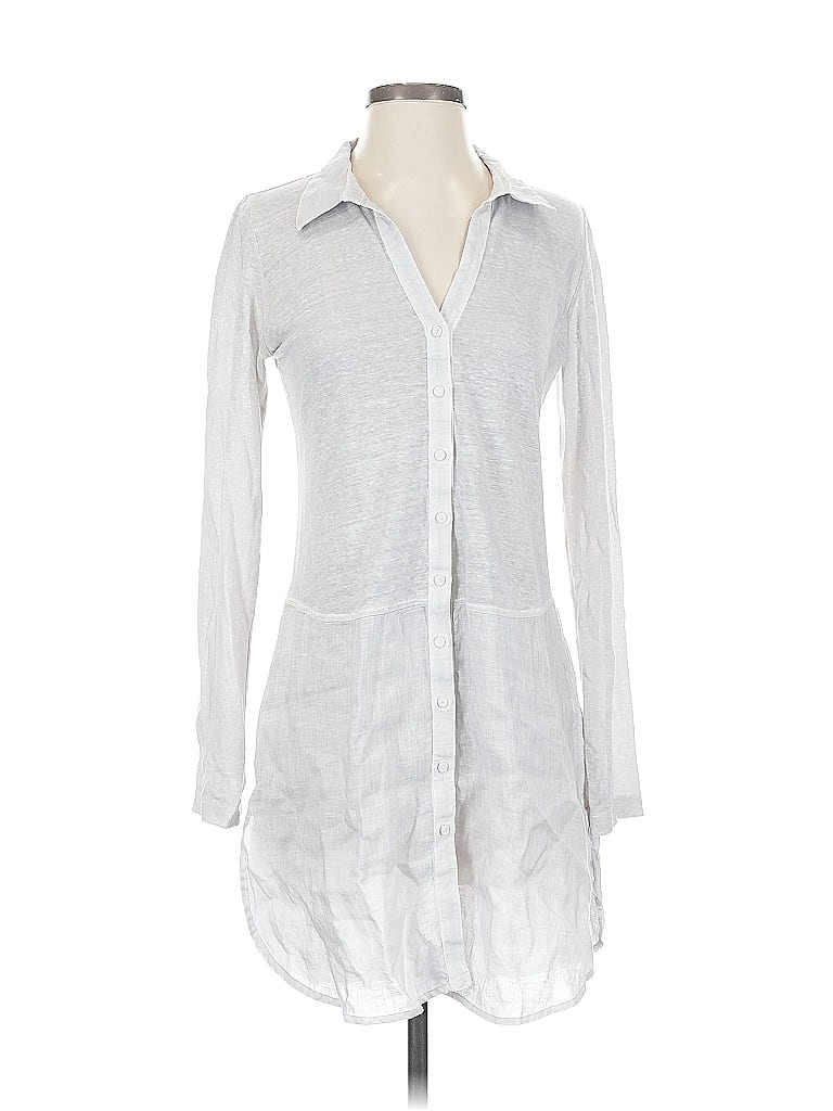 Pre-owned 120% Lino Casual Dress In Silver