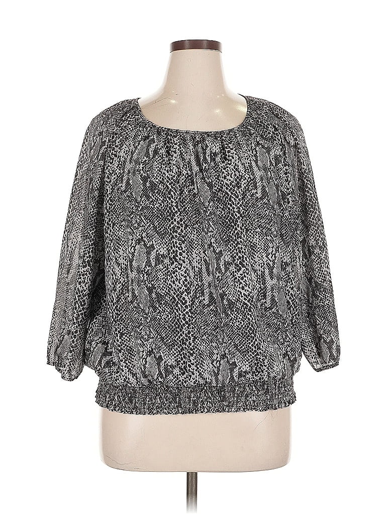 Pre-owned C.d. Daniels 3/4 Sleeve Blouse In Silver