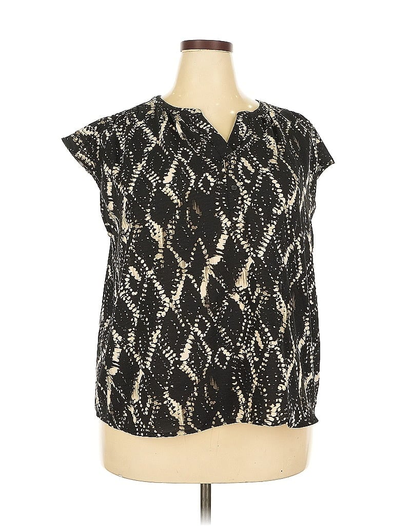 SIMPLY VERA VERA WANG Pre-owned Short Sleeve Blouse In Black