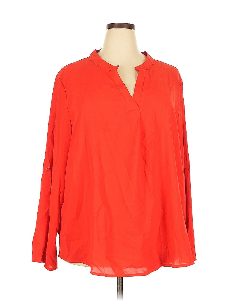 Pre-owned Unbranded Long Sleeve Blouse In Red