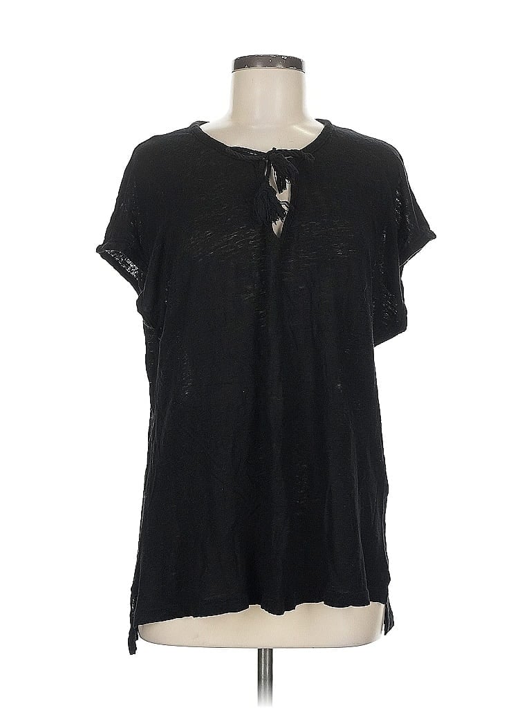 Pre-owned Sincerely Jules Short Sleeve Henley Shirt In Black