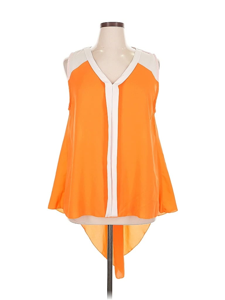 Pre-owned Ashley Stewart Sleeveless Blouse In Orange